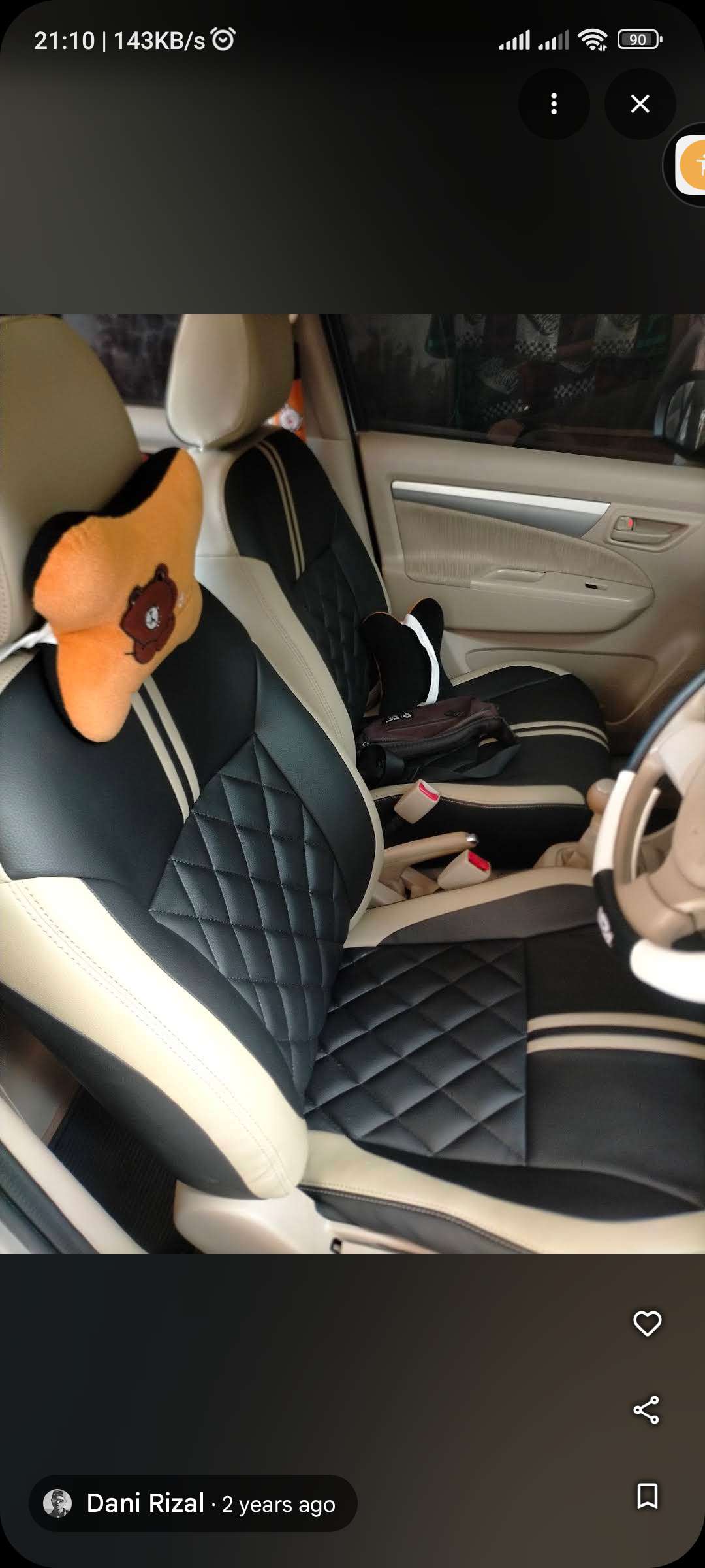 Hasil instalasi modifikasi Cover Jok Diamond-Quilted Beige di Cah Variasi Jember